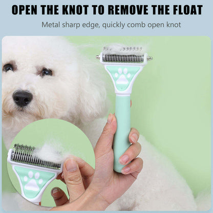 Dog Brush Pet Hair Remover Double Sided Open Knot Comb Dog Dematting Tool Deshedding Dog Brush - Double-Sided Pet Hair Remover For Cats & Dogs - Undercoat Grooming Rake For Shedding