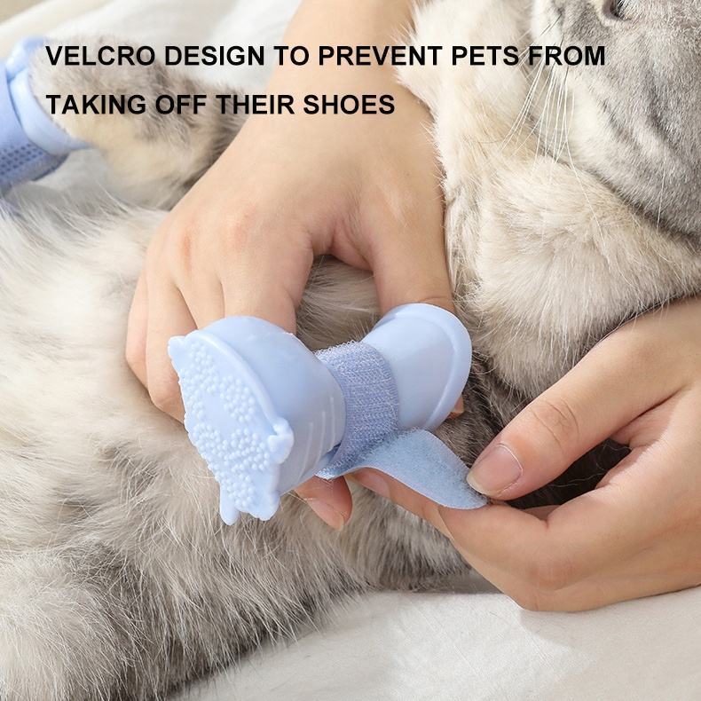 Dog Rain Boots 4Pcs Pet Dog Puppy Warm Waterproof Silicone Non-Slip Rain Boots Footwear Shoes Dog Cat Pet Toy Dog Rain Boots  Dog Rain Shoes, Cat Rain Boots, Waterproof Foot Cover, Soft Bottom Shoes