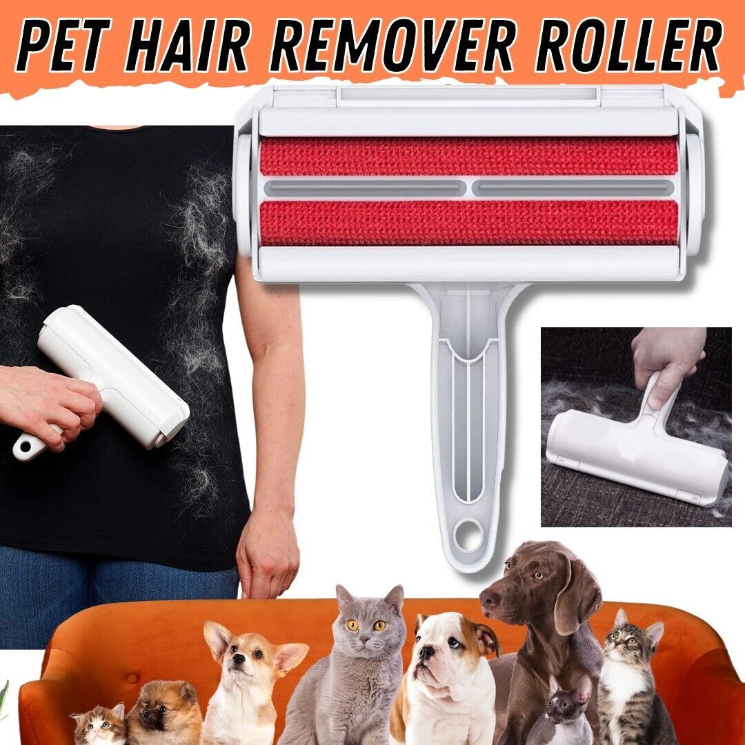 Dog Cat Pet Reusable Hair Lint Remover Fur Roller Sofa Clothes Cleaning-Brush