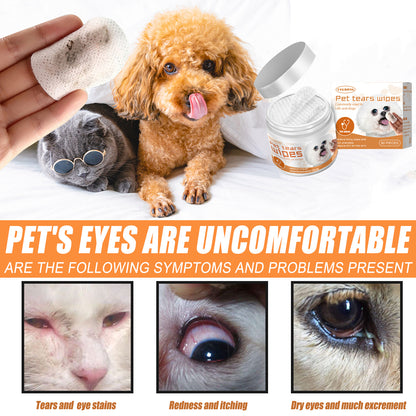 Yegbong Pet Wipes Clean, Dogs And Cats Tear Stains Eye Cleaning Wipe Eye Dirt Cotton Pad