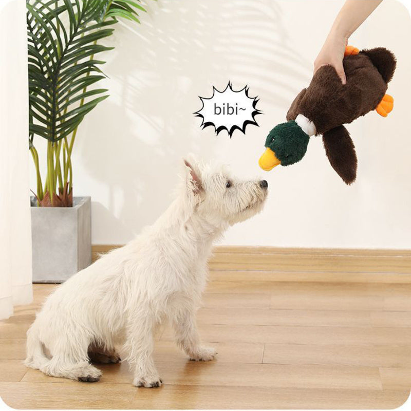 Plush Mallard Duck Dog Toy Plush Squeaky Dog Toy Crinkle Dog Toy  Cute Duck Pet Toy For Small Medium Large Pets Stuffed Animals Chew Toy For Biting Training Teething Indoor Pet Interactive Toy