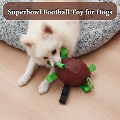 Dog Rugby Football With Strapes, Interactive Dog Toys For Boredom, Dog Water Toy, Dog Balls For Small And Medium Breeds-Indoor & Outdoor Play