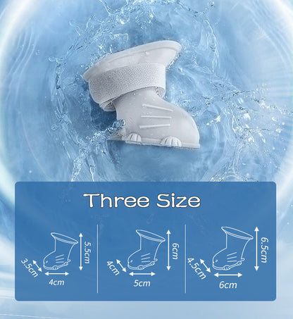 Dog Rain Boots 4Pcs Pet Dog Puppy Warm Waterproof Silicone Non-Slip Rain Boots Footwear Shoes Dog Cat Pet Toy Dog Rain Boots  Dog Rain Shoes, Cat Rain Boots, Waterproof Foot Cover, Soft Bottom Shoes